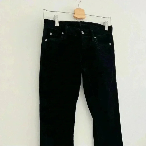 7 For All Mankind The Skinny Velvet Jeans Black Sz 27 - Picture 5 of 8